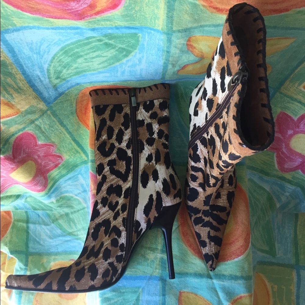 CASADEI Leopard Print Heel Boots
